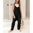 thumbnail image 3 of Jumpsuits for Women Casual Summer Overalls Sleeveless Spaghetti Strap Romper Jumpers Trendy Beach Vacation Outfits, 3 of 4