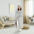 thumbnail image 2 of Safdie & Co. 44x57" Microfiber Unicorn Blanket with Hood in Gray, 2 of 3