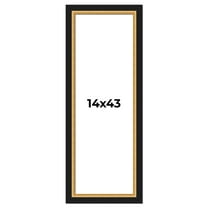 14x43 Frame Gold Real Wood Picture Frame Width 2.25 Inches | Interior Frame Depth 0.5 Inches |