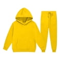 thumbnail image 6 of Mooqilaa Boys Athletic Outfit Sets, Casual Fleece-lined Long Sleeve 2 Piece Boys' Activewear Clothing Sets Yellow Size 4-5 T, 6 of 6