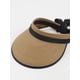 thumbnail image 5 of Sombrero de visera para mujer Sombrero de paja con lazo de ala ancha ajustable Sombrero de playa Tomshoo Café, 5 of 7