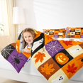 thumbnail image 3 of Feelyou Spooky Ghost Pumpkin Twin Bedding, Cute Orange Maple Leaf Bedding Comforter Set, Halloween Reversible, 7-Piece, 3 of 7