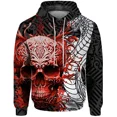 thumbnail image 2 of Sudadera con capucha holgada para hombre, sudadera con capucha con estampado de calavera y serpiente de sangre fresca para hombre, ropa de calle Harajuku Y2k para hombre, 2 of 5