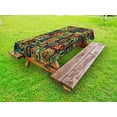thumbnail image 1 of Doodle Outdoor Tablecloth, Abstract Doodle Flowers Leaves and Hearts in Geometrical Shapes Rectangles Squares, Decorative Washable Fabric Picnic Table Cloth, 58 X 84 Inches,Multicolor, by Ambesonne, 1 of 2