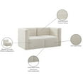 thumbnail image 2 of Meridian Furniture Quincy Cream Velvet Modular Sofa, 2 of 14