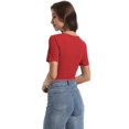 thumbnail image 6 of Womens Tops Crew Neck Summer Short Sleeve Casual Slim Fitted Tshirt, 6 of 6