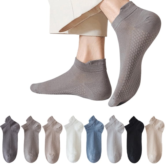 Lumtrix 5 Pairs Mens Ankle Socks Casual Low Cut Breathable Mesh Socks Lightweight Thin Socks with Massage F One Size