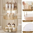 thumbnail image 5 of Kisportee Makeup Organizer for Vanity, 3 Tier 360° Rotating Make Up Storage Perfume Organizers for Bathroom Counter, Clear Cosmetic Dresser Lipstick Spinning Holder, 5 of 10