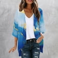thumbnail image 2 of Guluxicc Women Floral Kimono Cardigan Open Front Lightweight Boho Beach Cover Up Casual Loose Summer Vacation Cardigans, 2 of 5