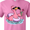 thumbnail image 4 of Inktastic Flamingo with Sunglasses Pool Float and Drink T-Shirt, 4 of 5