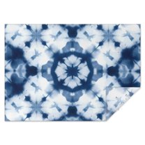 Blue White Tie Dye Mandala Pattern Rectangle Tablecloth 60"x84",Waterproof Polyester Rectangle Table Cloth, Wipeable Spillproof Polyester Tablecloth for Dining, Camping, Indoor and Outdoor