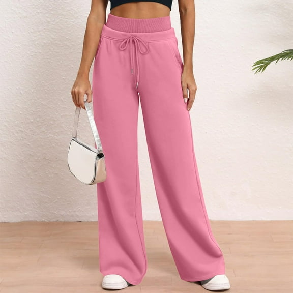Sriper Women's Windproof Thermal Pants Fleece Lined Outdoor Joggers,Fall Hiking Wide Leg Trousers,Winter Running Sweatpants,Pantalones para Mujer Aventura Pink 2X