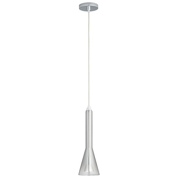 16.25 Inch 5.1W 120V 1 Led Pendant-Polished Chrome Finish-Smoke Ombre Glass Color-3000 Color Temperature Oxygen Lighting 3-652-1314