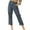 Navy, variant on Lindreshi Capris for Women Casual Summer Women Casual Color Pockets Buttons Elastic Waist Comfortable Straight Pants