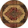 thumbnail image 1 of Ahgly Company Machine Washable Indoor Round Persian Brown Traditional Area Rugs, 4' Round, 1 of 4