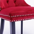 thumbnail image 4 of Modern Dining Chairs Set of 2, High-end Tufted Contemporary Velvet Upholstered Dining Chair with Black Wood Legs and Nailhead Trim for Dining Room Kitchen Vanity Patio, Burgundy, 4 of 7