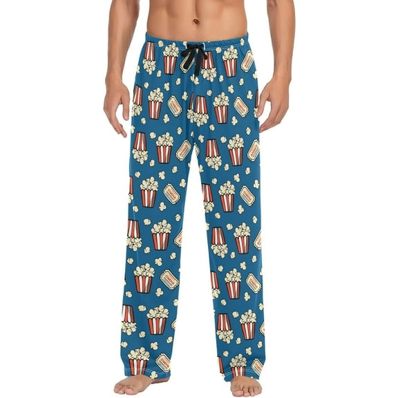 SKQIT Popcorn Men's Pajama Pants Soft Comfy Sleep Lounge Pants Pjs Bottoms with Pockets