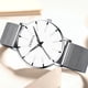 thumbnail image 3 of Reloj de cuarzo para mujer, relojes para parejas, relojes finos de moda para hombre y mujer, reloj de pulsera de cuarzo de malla de acero inoxidable para negocios., 3 of 3