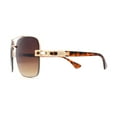 thumbnail image 3 of Mens Mobster Half Rim 90s Luxury OG Sunglasses Gold Tortoise Brown, 3 of 4