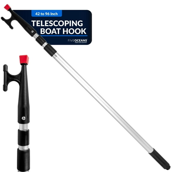 Five Oceans Telescopic Boat Hook with Screw On Boat Hook Top - Extend from 42" - 96" - 3 Piece - FO4726