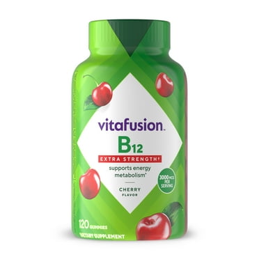 Vitafusion Extra Strength B12 Gummy Vitamins, Delicious Cherry Flavor, 120ct (60 Day Supply)