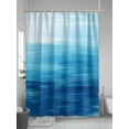thumbnail image 5 of Fsddascl Sky Blue Coastal Shower Curtain Set - 48" x 72" Washable Bathtub Curtain with 12 Hooks, Nautical Modern Ocean Wave Waterproof Fabric Stall Shower Curtains for Bathroom/Bathtub Décor, 5 of 6