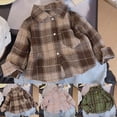 thumbnail image 4 of Long Sleeved Plaid Shirt Boy'S Color Block Cardigan Lapel Top,Plaid Lapel Shirt 5-6Years, 4 of 6