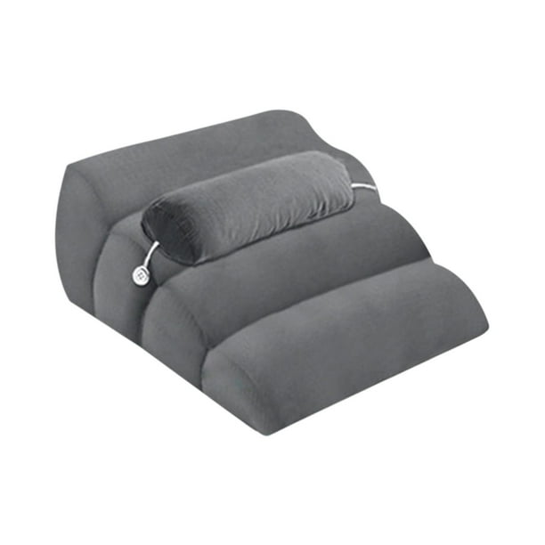 Almohada de cuña para dormir, almohada de apoyo para las piernas, cojín ergonómico, almohada para juegos, almohada triangular multifunción para leer, Gris