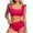 #408-Hot Pink, variant on Womens High Waisted Bikini Sets Ruffle Tummy Control Swimsuits Full Coverage Cheeky Two Piece Bathing Suit