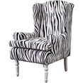 thumbnail image 1 of Wing Chair Covers, 2 Pieces Zebra Striped Stretch Wingback Chair Slipcovers Elastic Polyester Spandex Fabric Stretch Sofa Armchair Slipcovers Washable Furniture Protector (White), 1 of 8