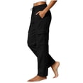 thumbnail image 5 of Women Quick Dry Cargo Pants Sevevn Elastic Drawstring Waist Straight Leg Outdoor Trousers With Multi Cargo Pockets, Rich Solid Color Selections For Hiking Travel Activities, 5 of 7