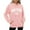 Pink, variant on Hpapadks Hoodie Women Oversized Short Velvet City Print Long Sleeve with Pockets Hooded Sweatshirt for Women Dark Green L