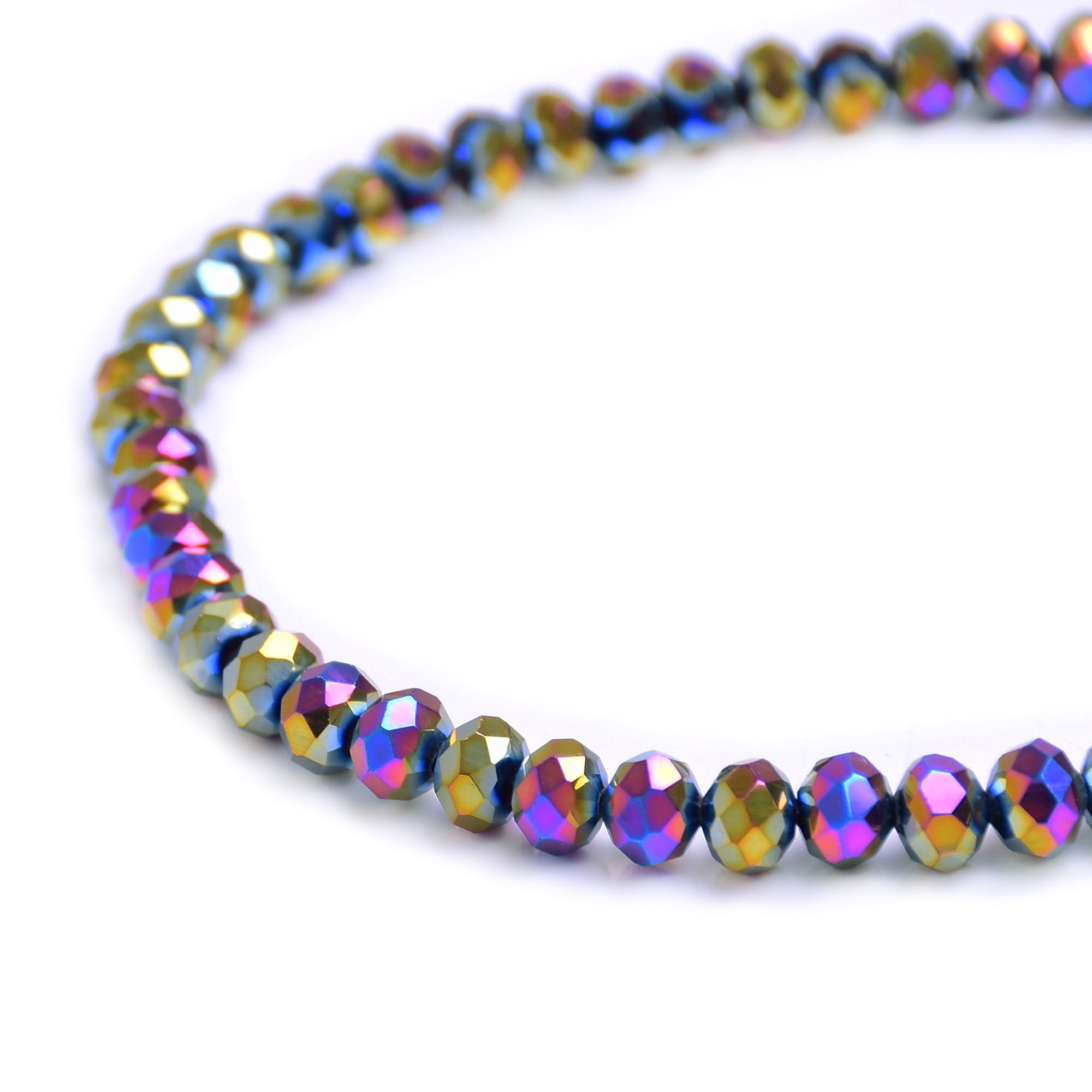Czech Glass Faceted Rondelle Beads in Frosted Jewel Tones 1 mm hole 8 mm 25 beads per strand