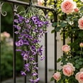 thumbnail image 5 of Artificial Petunia Hanging Vines Fake Silk Flowers for Outdoor Wall Porch Balcony, 5 of 6