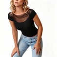 thumbnail image 6 of FchengtaiS Womens Mesh Crop Tops Short Sleeve Boat Neck Tee Shirts Going Out Outfits Fashion Clothes, 6 of 7