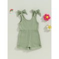 thumbnail image 4 of Jxzom Toddler Baby Girl Sleeveless Jumpsuit Solid Ribbed Knitted Tank Romper Shorts Overalls 6M 12M 18M 2T 3T 4T One-Piece Summer Clothes, 4 of 8