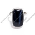 thumbnail image 3 of Natural Blue Tiger Eye Gemstone 925 Sterling Silver Handmade Statement Ring Jewelry Gift for Her, 3 of 5