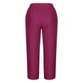 thumbnail image 5 of ALLLIST Women Pants Elastic Waist Lounge Pants Pink Solid Knit Ladie Pants, 5 of 5