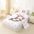 thumbnail image 2 of Erosebridal Initial Alphabet B Twin Sheet Sets,Princess Bowknot Wild Cheetah Pattern Bedding For Bowtie Girls 3-Piece, 2 of 6