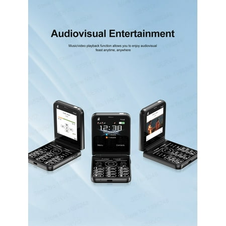 2024 SERVO Flilo9 3G WCDMA Cellphone Foldable 2 SIM Card Speed Dial Blacklist Type-C Flip Mobile Phone 2.6“ Displa