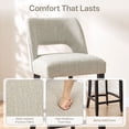 thumbnail image 6 of VKNOW Mid-Century Counter Height Bar Stools Set of 2 Upholstered Kitchen Bar Stools with Wood Legs and Ergonomic Backrest for Kitchen Island Dining Room Home Bar,Light Gray, 6 of 9
