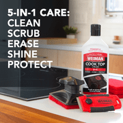 Weiman Cooktop Cleaner Kit - Cook Top Cleaner and Polish 10 oz. Scrubbing Pad, Cleaning Tool, Cooktop Razor Scraper