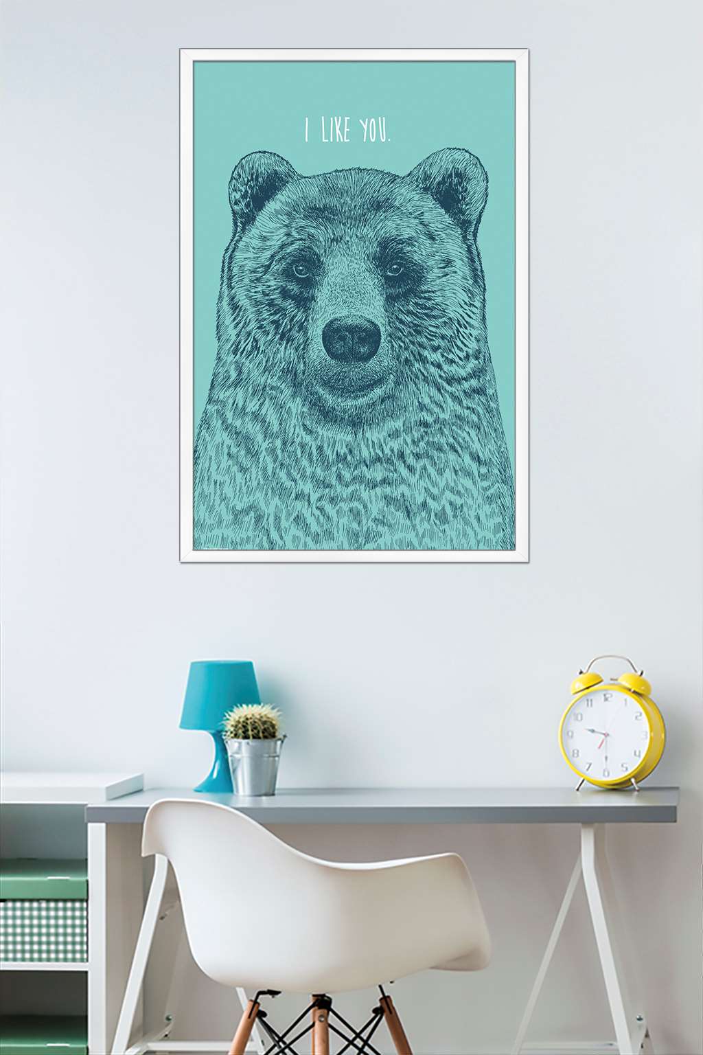 Rachel Caldwell - I Like You Bear Wall Poster, 22.375" x 34", Framed