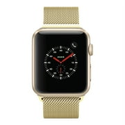 Apple Watch Series 3, 38MM, GPS, Gold Aluminum Case, Gold Milanese Loop (Non-Retail Packaging)
