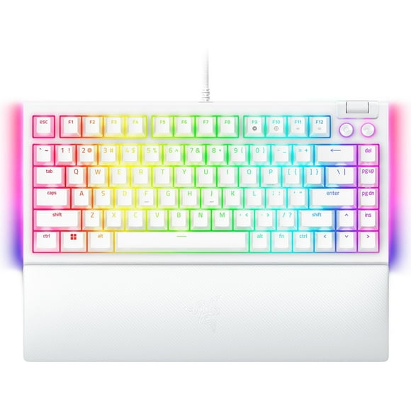 Razer BlackWidow V4 75% Mechanical Gaming Keyboard: Hot Swappable Design - Compact & Durable - Orange Tactile Switches - Chroma RGB - Roller & Media Keys - Wrist Rest Snap Tap - Wh