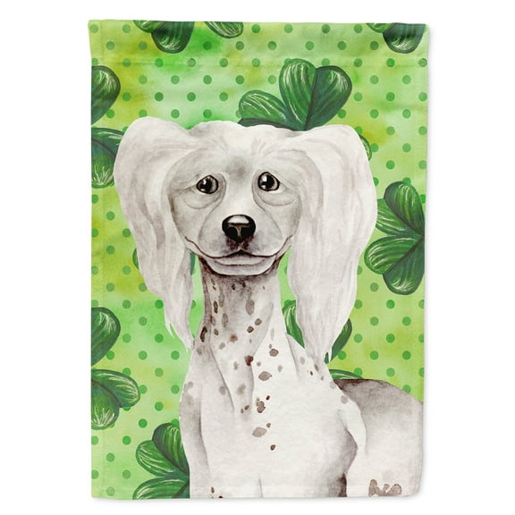 Chinese Crested Shamrocks House Flag