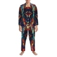 thumbnail image 3 of Lsque Mystic Wolf Dreamcatcher Pattern Long Sleeve Pajama Set for Men - Soft 2-Piece Sleepwear and Loungewear Set with Pockets, Comfy Nightwear-X-Large, 3 of 7