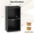 thumbnail image 3 of Gymax Ensemble de 2 Supports Podium Roulants Support de Lutrin Mobile avec 2 Tablettes et Roues Verrouillables Noir, 3 of 9