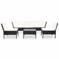 thumbnail image 2 of vidaXL 6 Piece Garden Lounge Set with Cushions Poly Rattan Black, 2 of 12