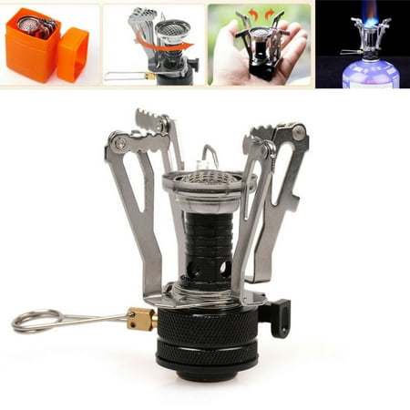Backpack Cooking Stove iClover Ultralight Portable Outdoor Backpacking Camping Stoves with Piezo Ignition,Butane/Butane Propane Canister Compatible ()